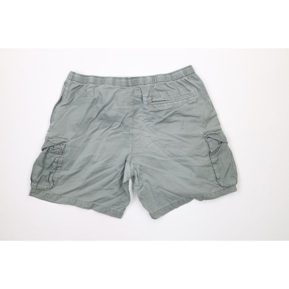 Vtg 90s Columbia Mens Large Faded Spell Out Belted Above Knee Cargo Shorts Green - Picture 7 of 9